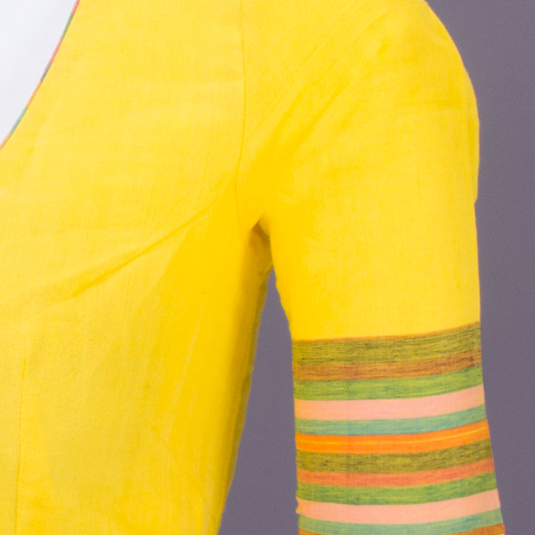 Canary Yellow Andhra Cotton Blouse 10070821