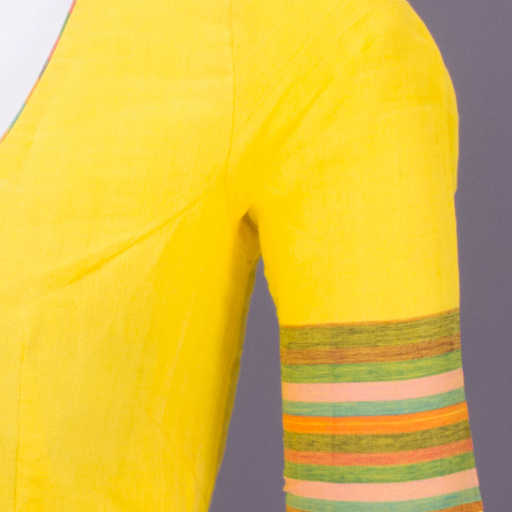 Canary Yellow Andhra Cotton Blouse 10070821