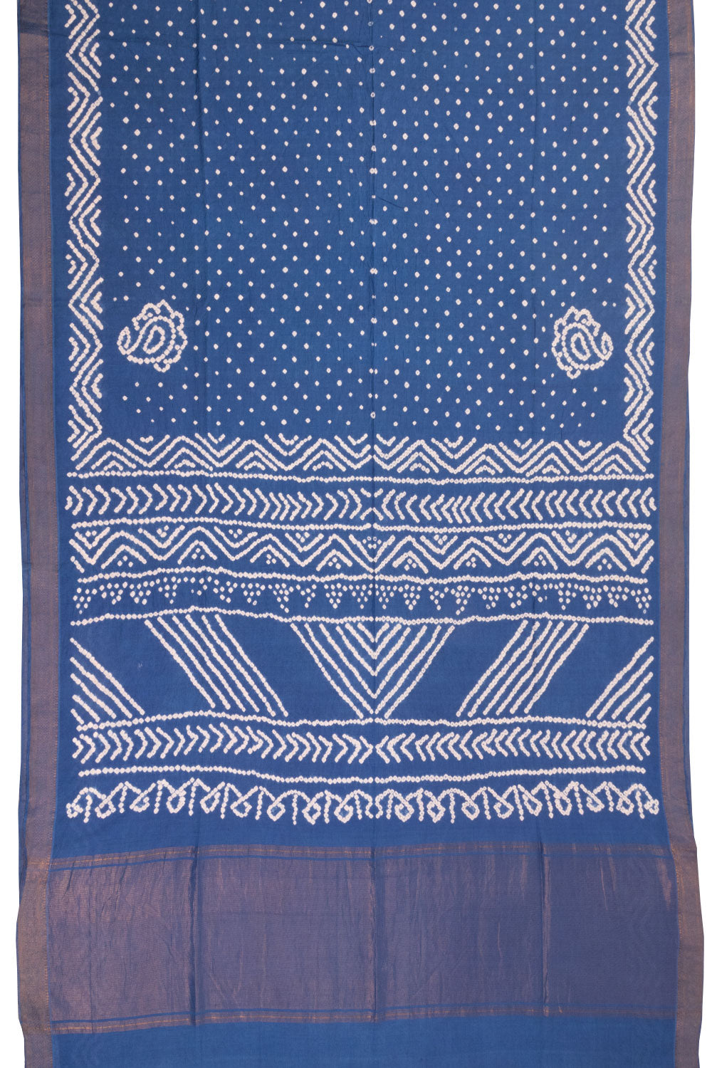 Blue Bandhani Mangalgiri Cotton Saree 10071106