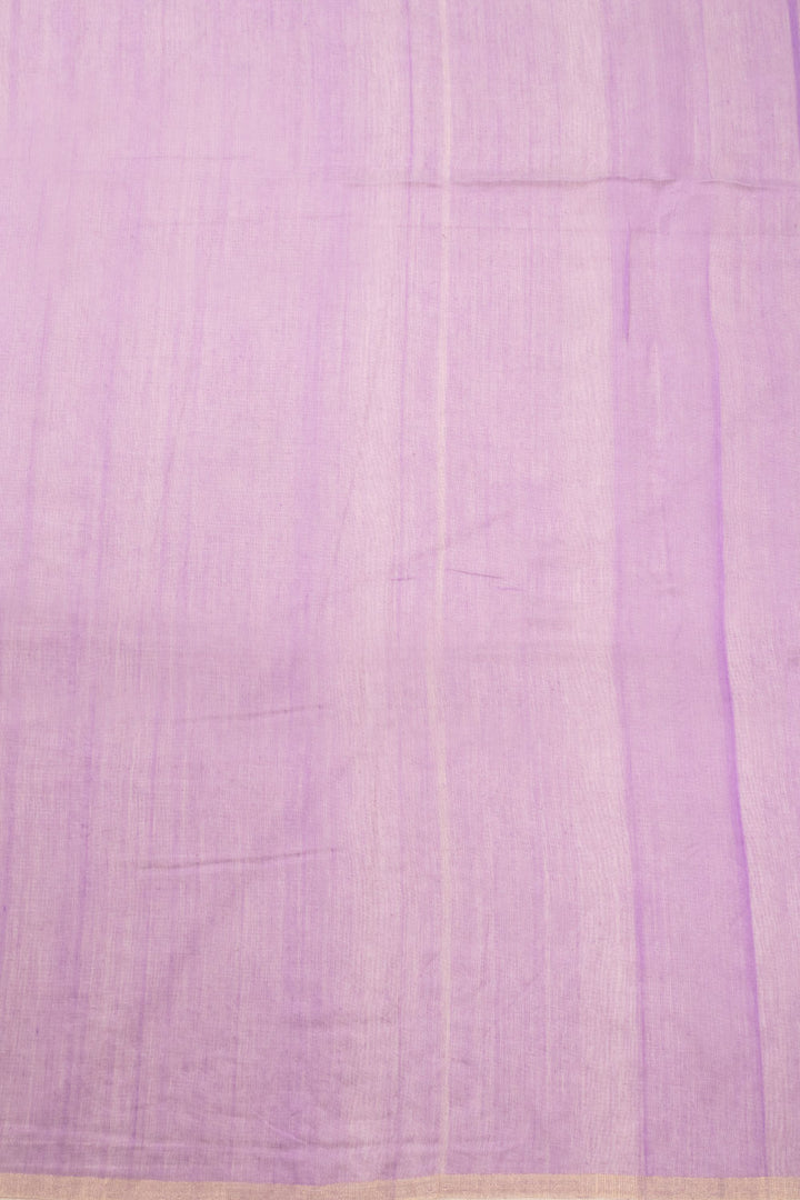 Purple Embroidered Chanderi Silk Cotton Saree with Tissue Pallu