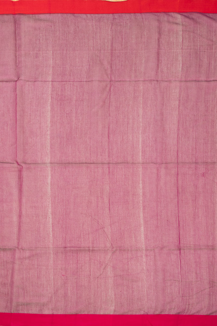 Magenta Chanderi Silk Cotton Saree With Ganga Jamuna Border