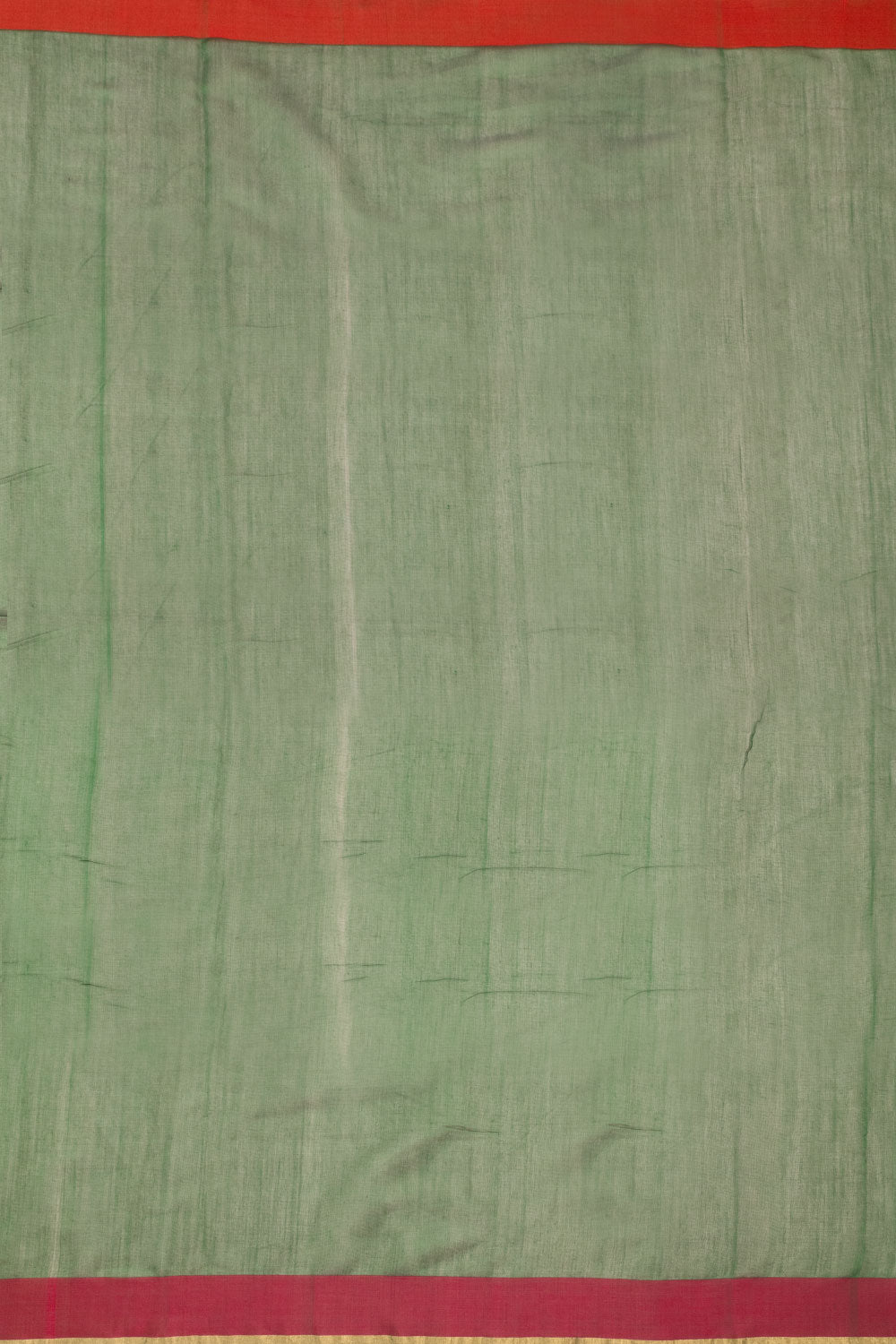 Green Chanderi Silk Cotton Saree With Ganga Jamuna Border