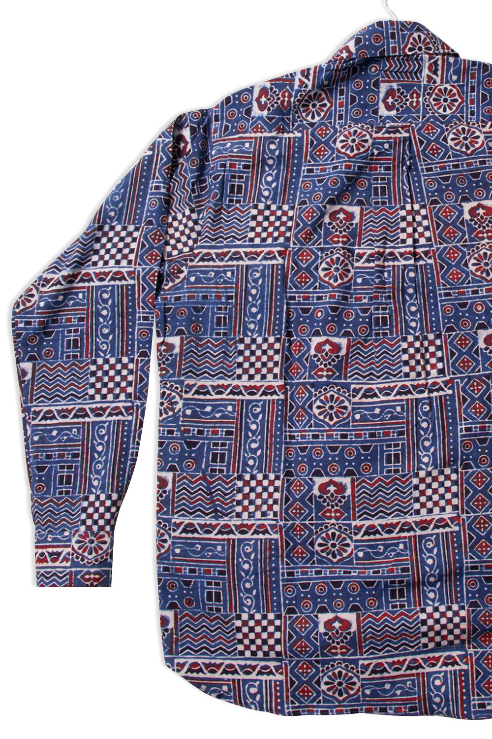 Blue Ajrakh Printed Cotton Mens Shirt 