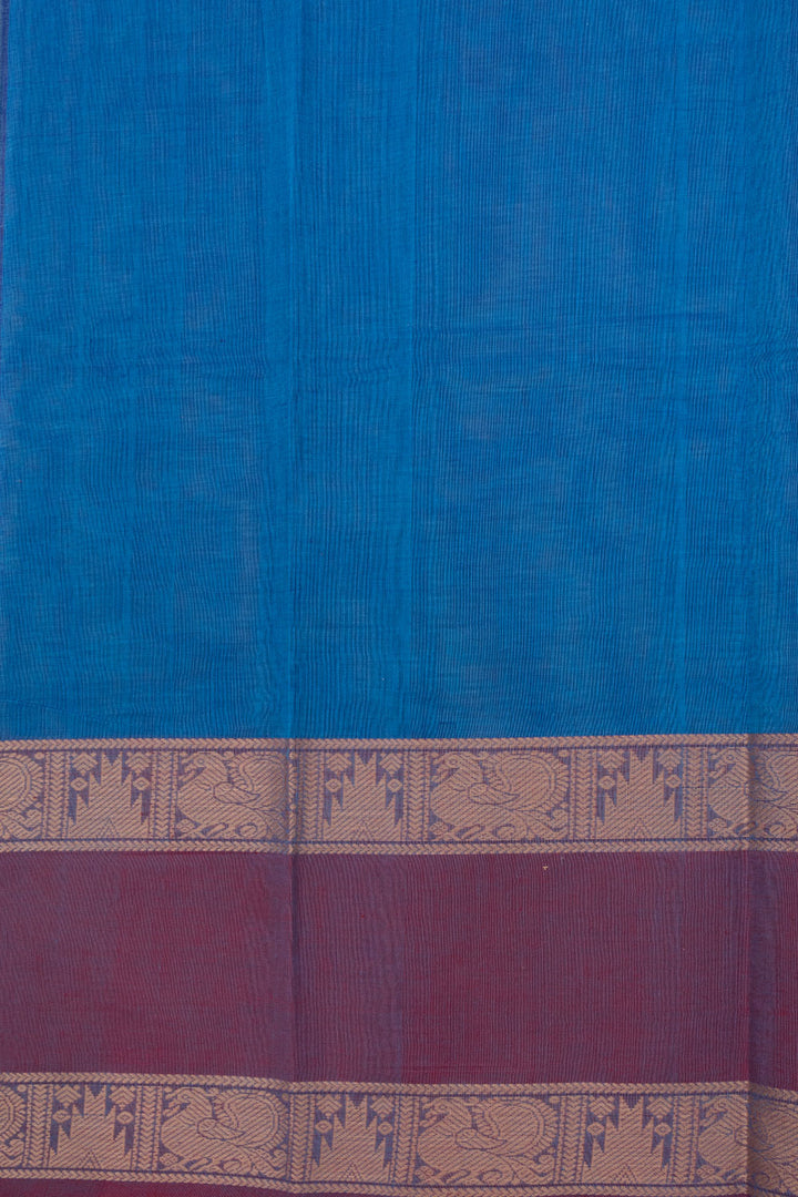 Blue Handloom Kanchi Cotton Saree