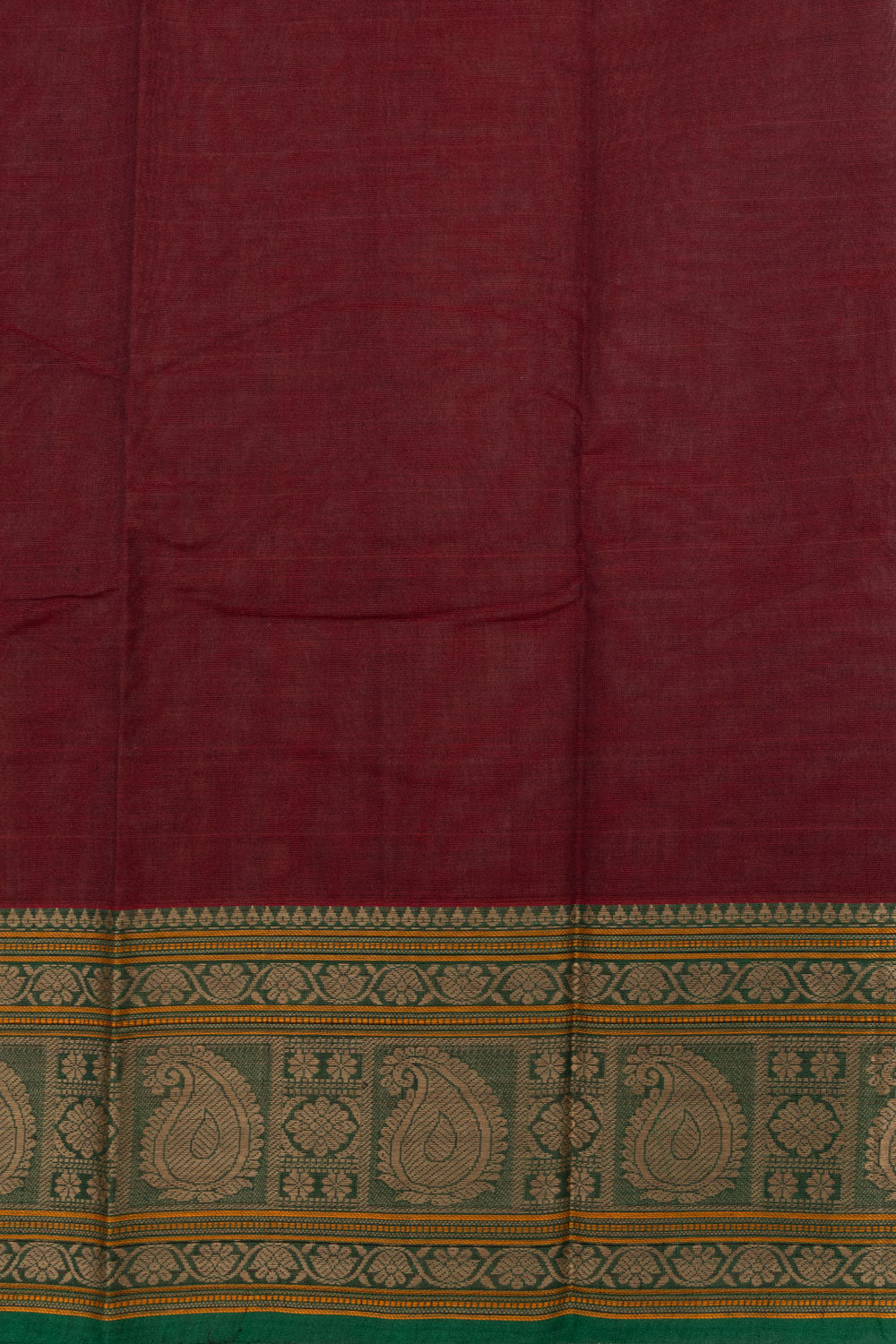 Maroon Handloom Kanchi Cotton Saree 