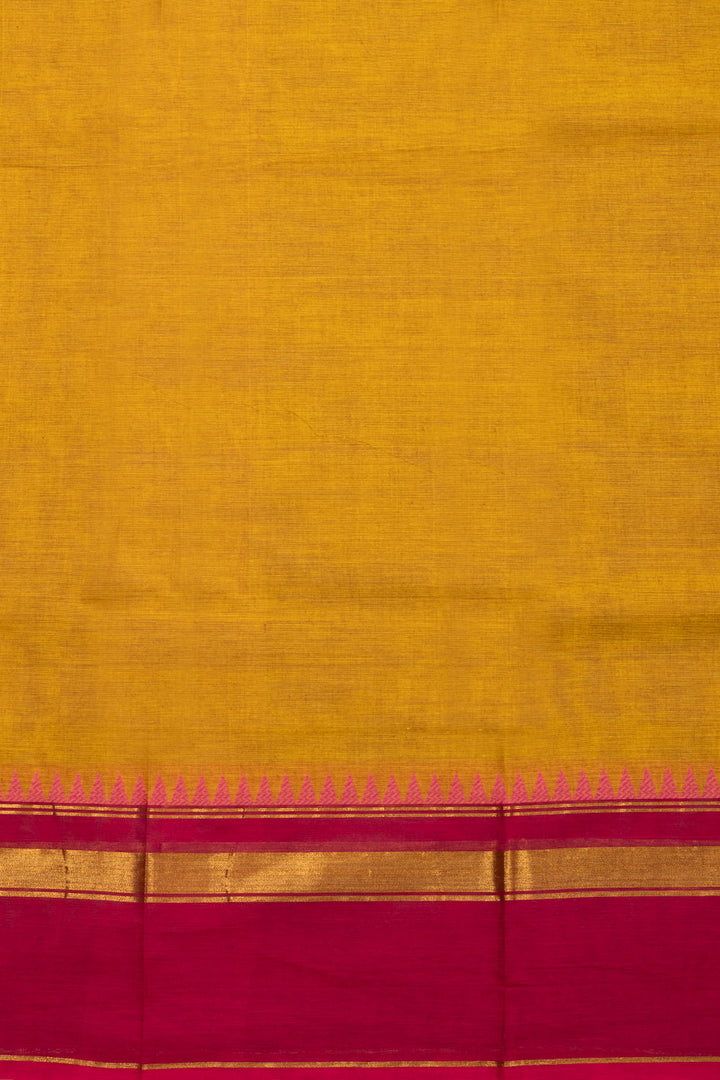 Yellow  Handloom Kanchi Cotton Saree