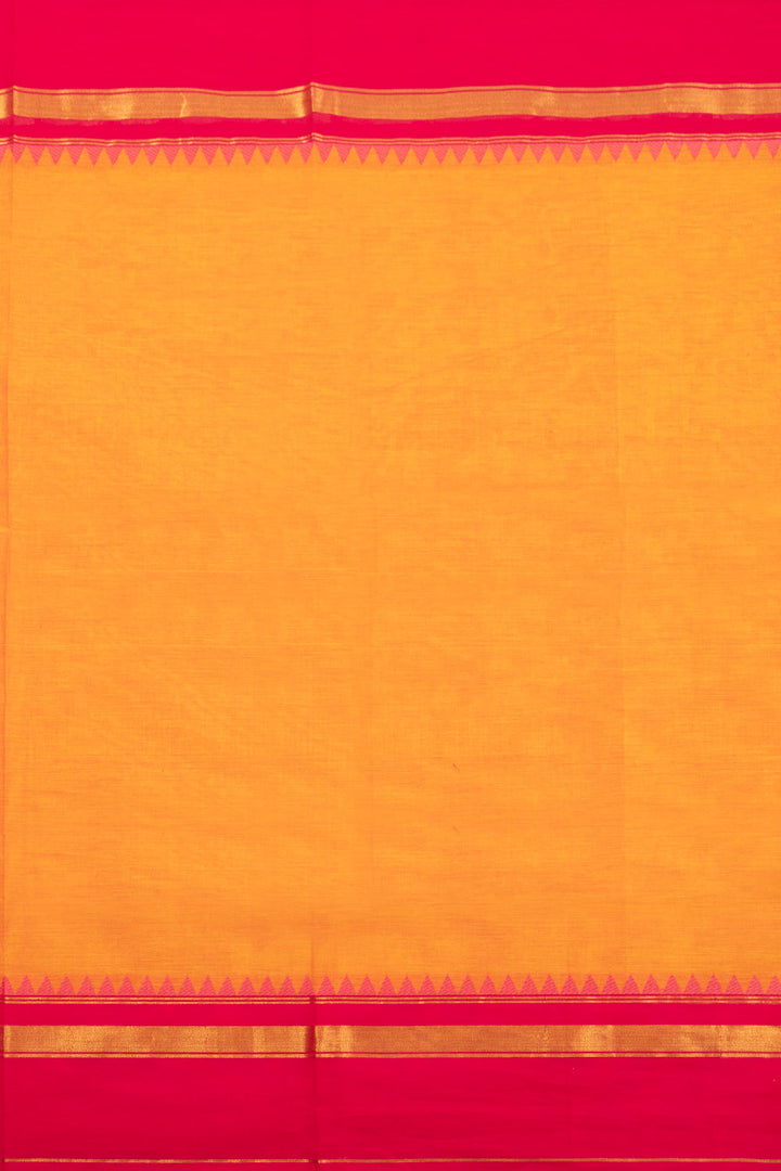 Orange Handloom Kanchi Cotton Saree