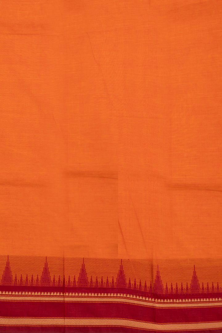 Orange Handloom Kanchi Cotton Saree