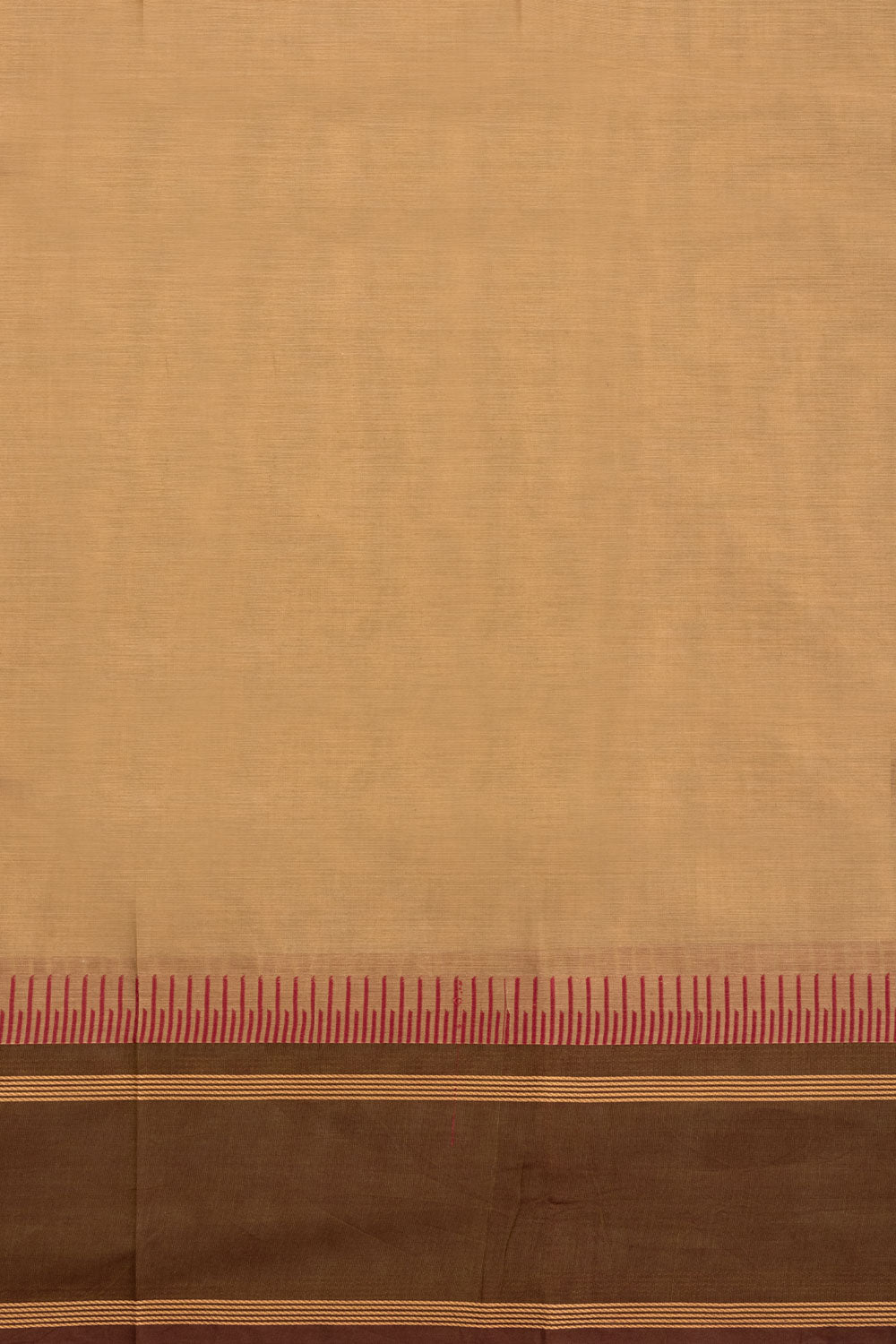 Brown Handloom Kanchi Cotton Saree 