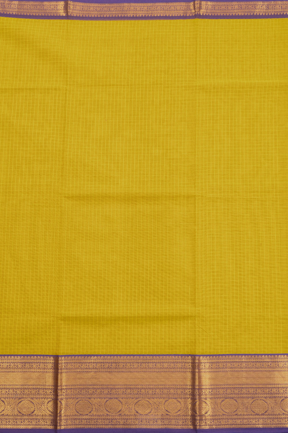 Yellow Handloom Kanchi Cotton Saree 