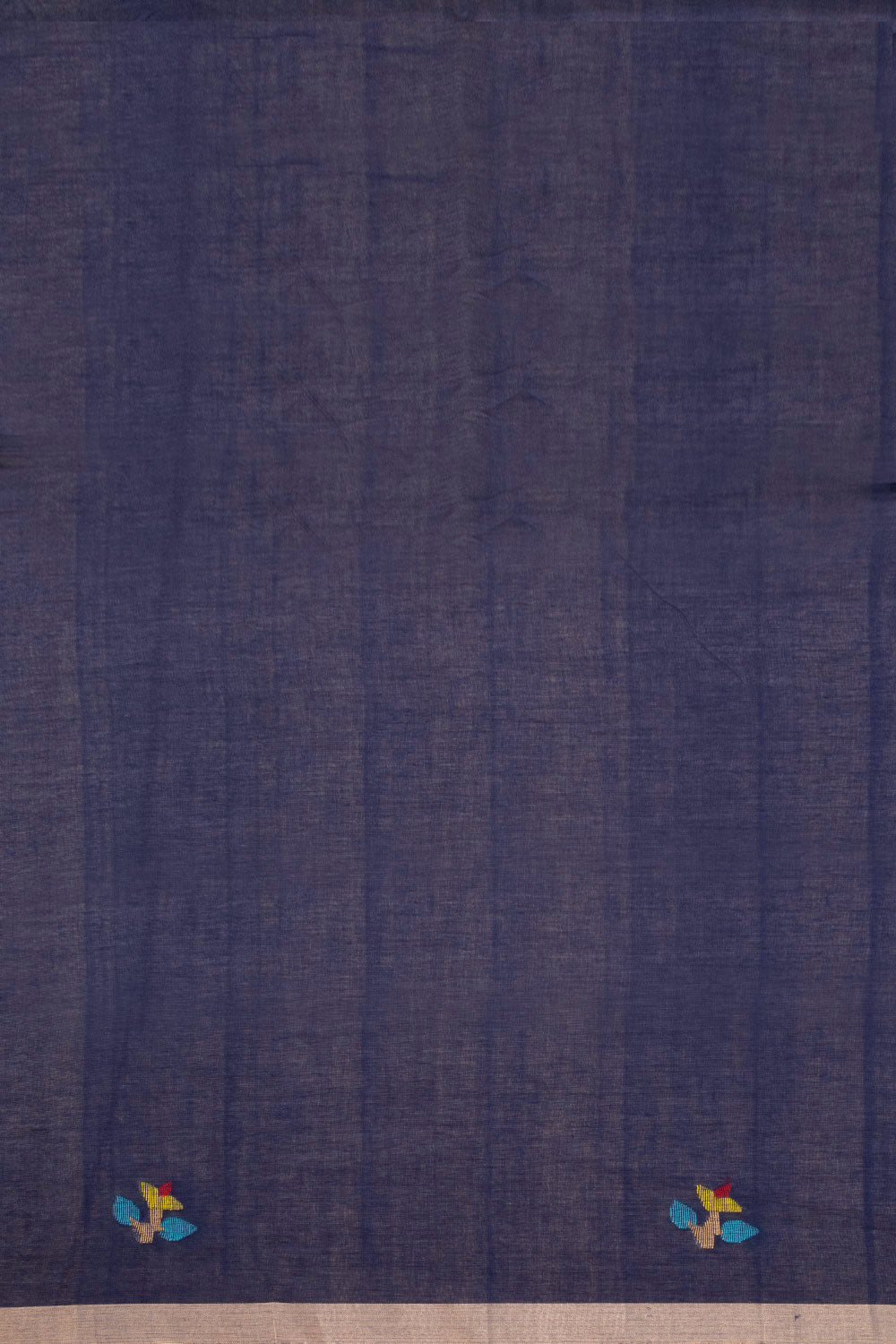 Blue Handspun And Handwoven Jamdani Cotton Saree 10072203