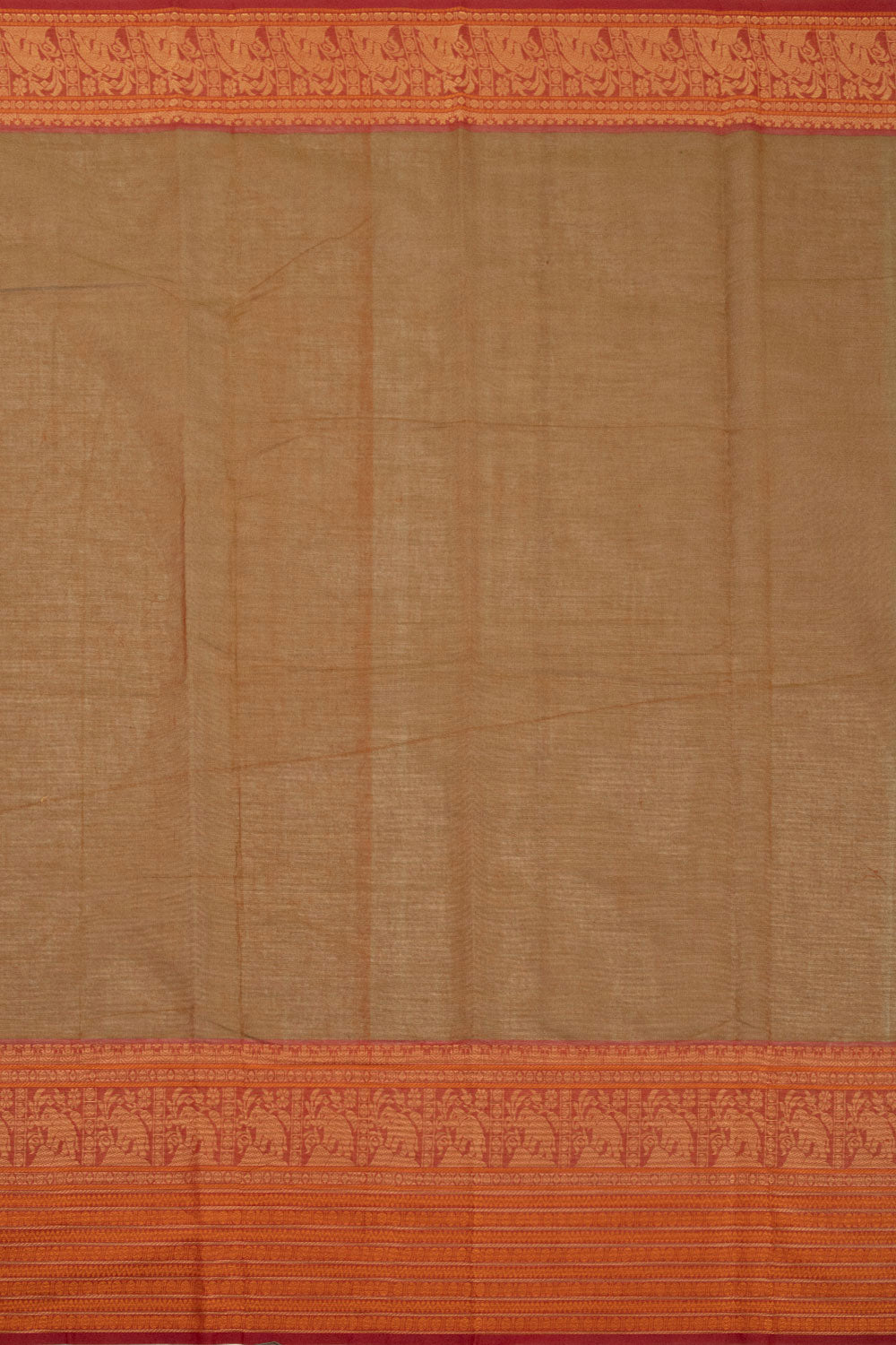 Brown Handloom Chettinad Cotton Saree 10072590