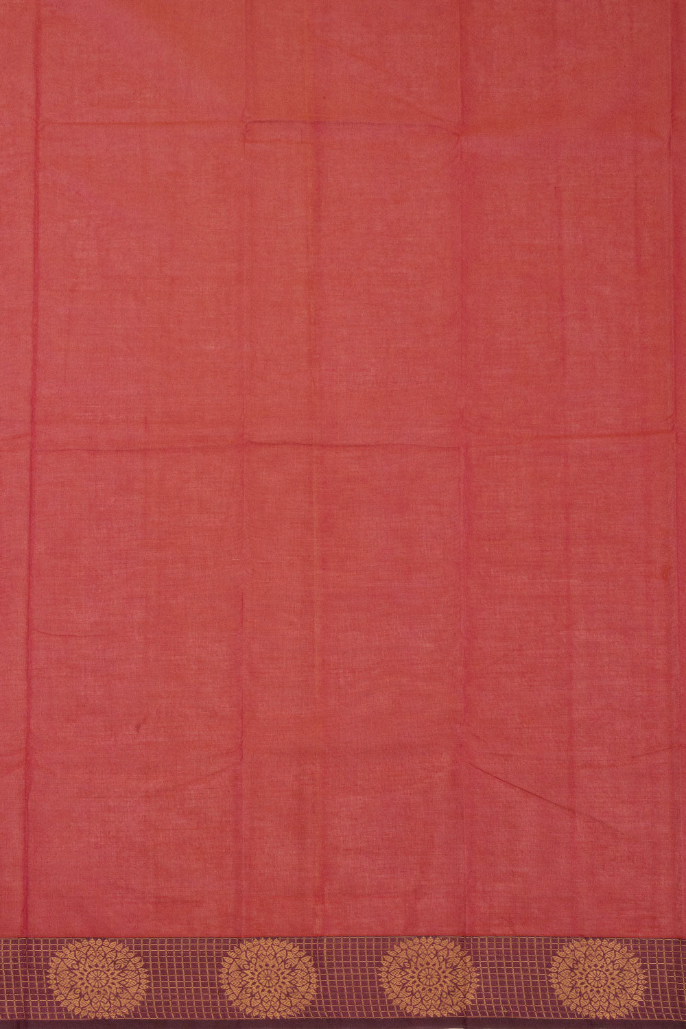 Red Handloom Chettinad Cotton Saree Without Blouse 10072591