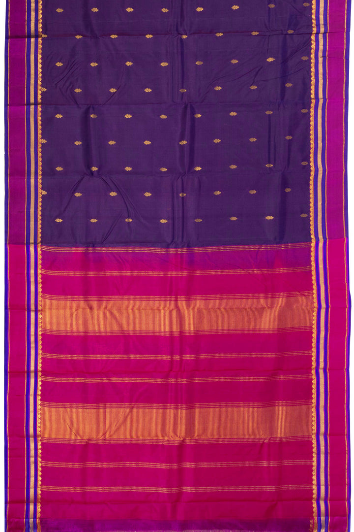 Purple Handloom Kanchipuram Pure Silk Saree 10072860