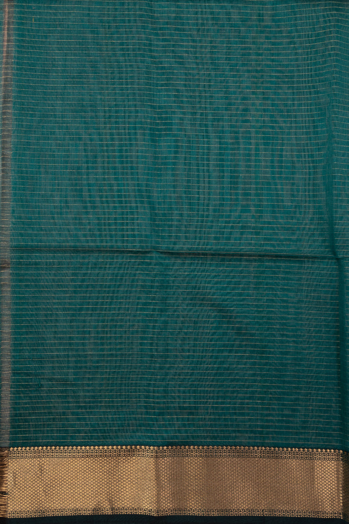 Green Handloom Maheshwari Silk Cotton Saree 10073142