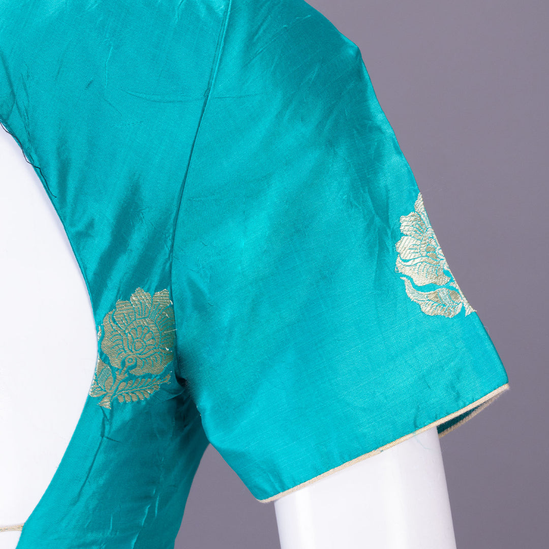 Green Handcrafted Banarasi Silk Blouse