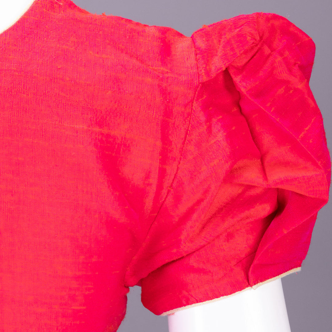 Pink Aari Embroidery Raw Silk Blouse