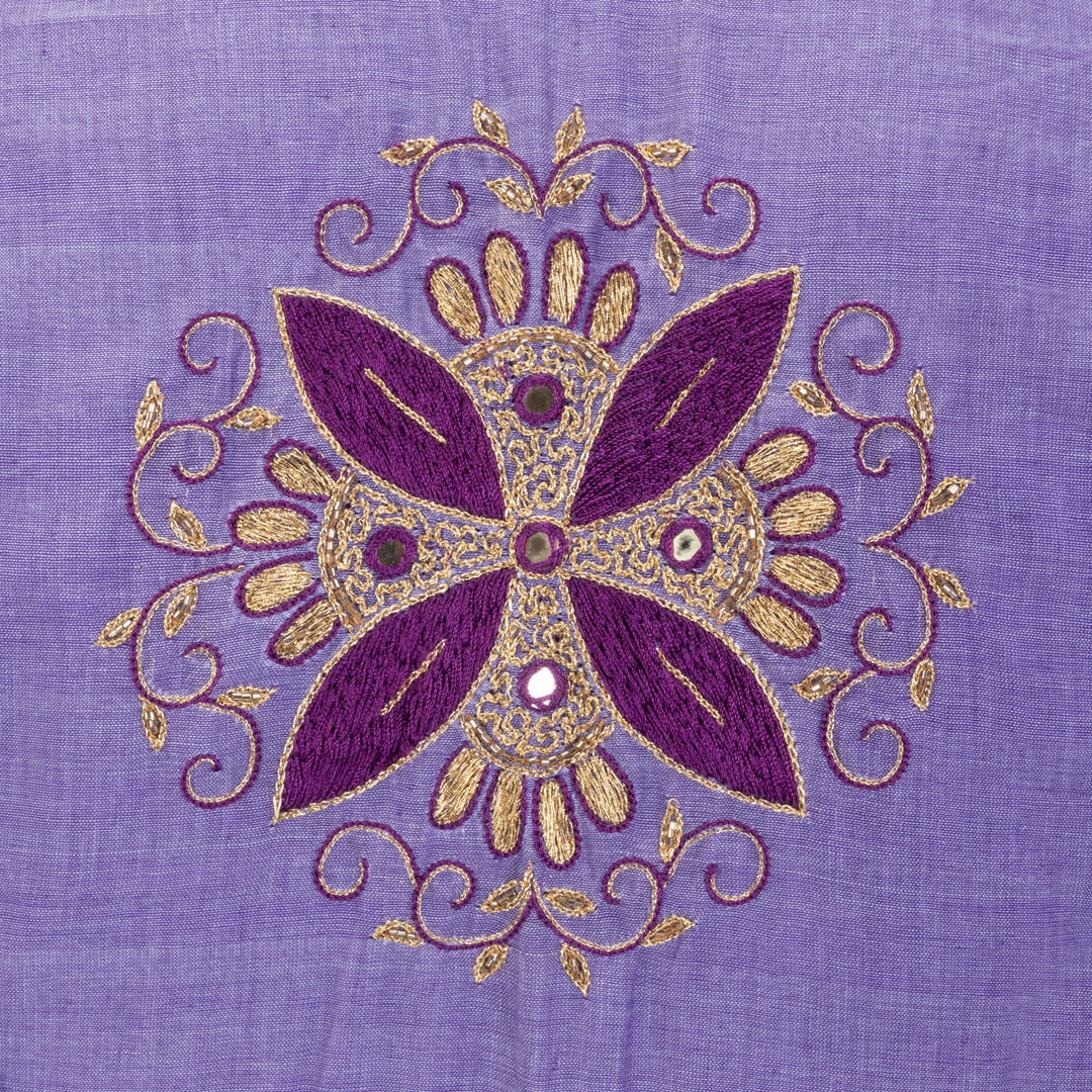 Lavender Aari Embroidered Mangalgiri Cotton Blouse