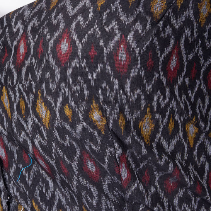 Black Ikat Silk Cotton Blouse