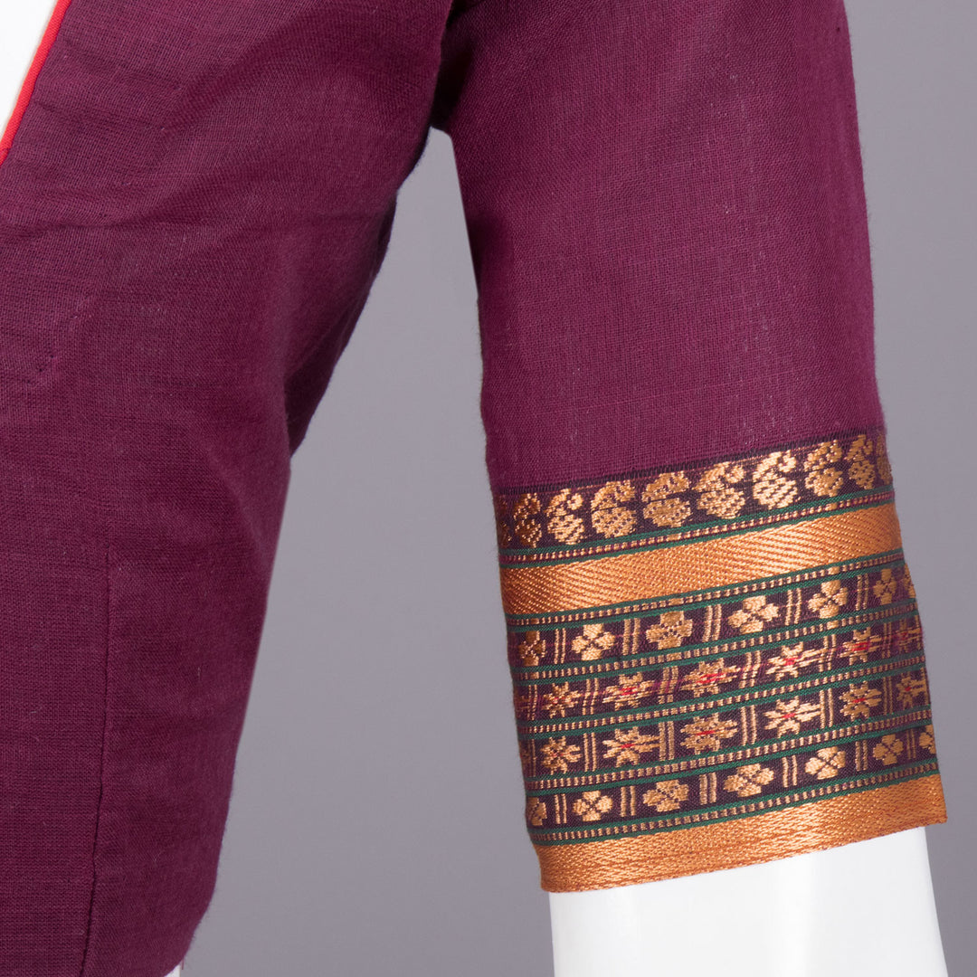 Maroon Andhra Cotton Blouse