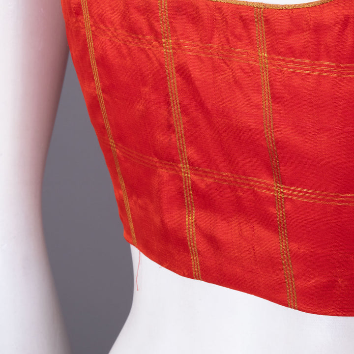 Red Gadwal Silk Blouse 10072439