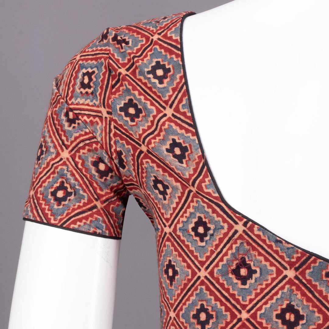 Maroon Ajrakh Printed Cotton Blouse