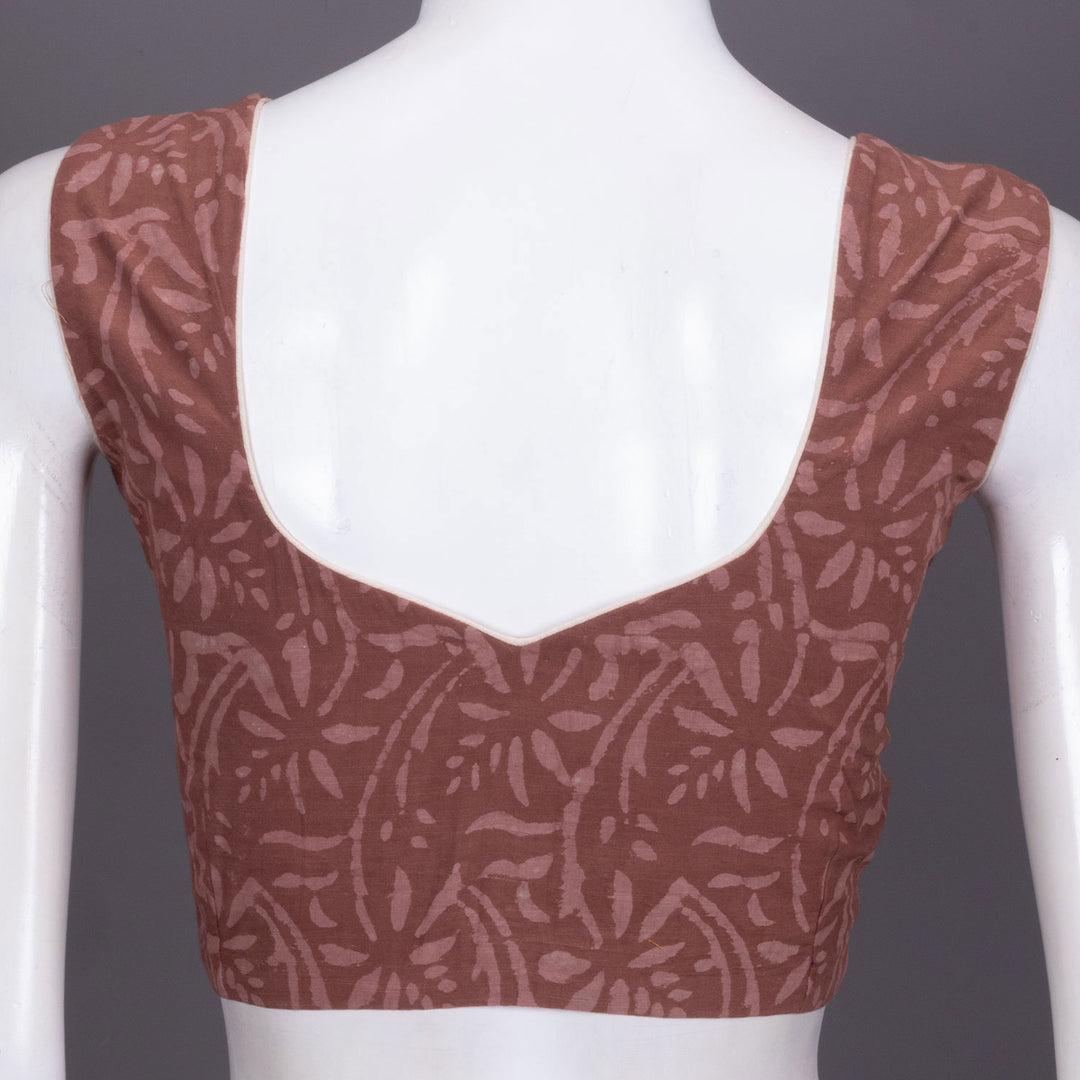 Brown Hand Block Printed Cotton Blouse 10072510