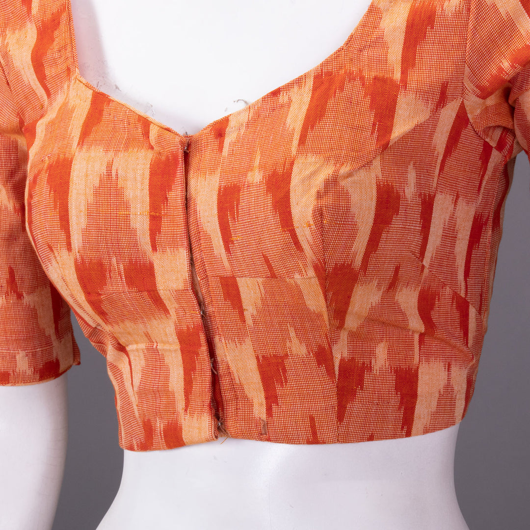 Orange Ikat Cotton Blouse 10073388