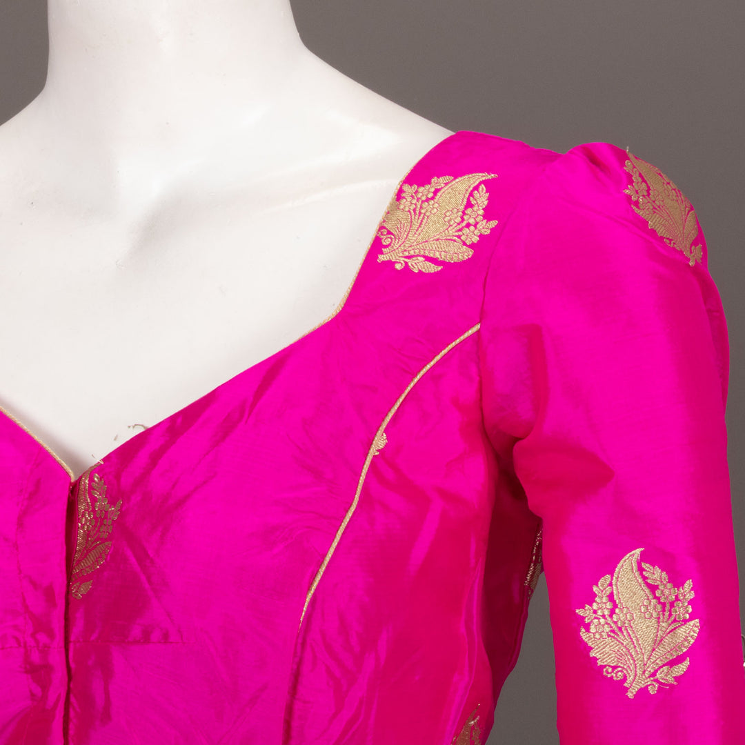  Hot Magenta Banarasi Katan Silk Blouse 10073410