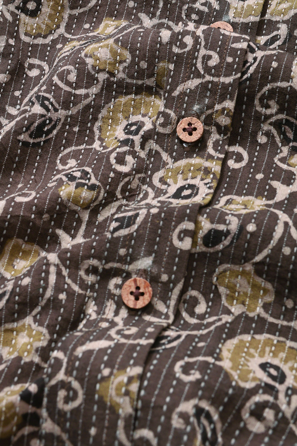 Brown Half Sleeve Ajrakh Printed Cotton Mens Shirt 10072909