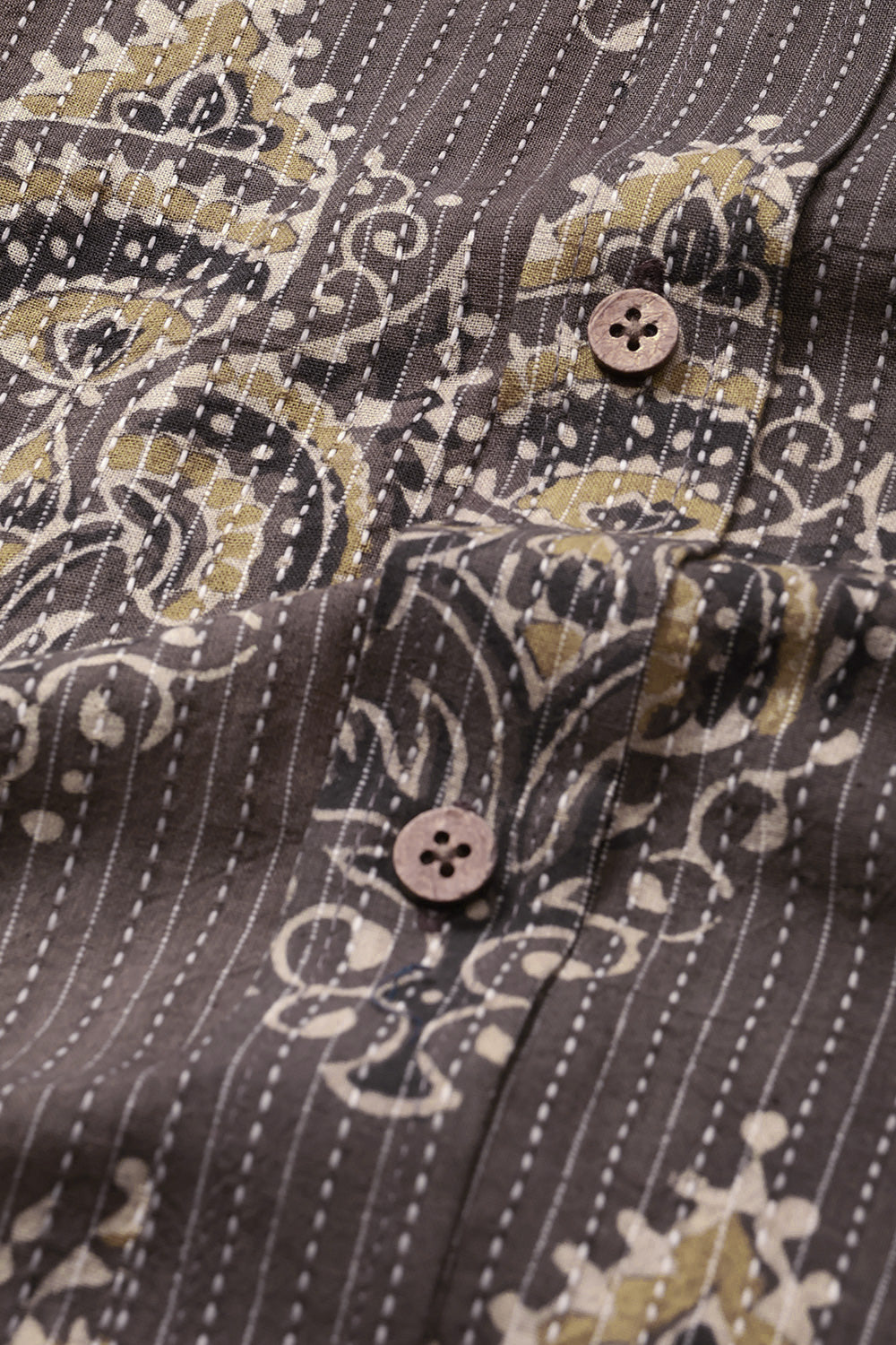 Brown Half Sleeve Ajrakh Printed Cotton Mens Shirt 10072910