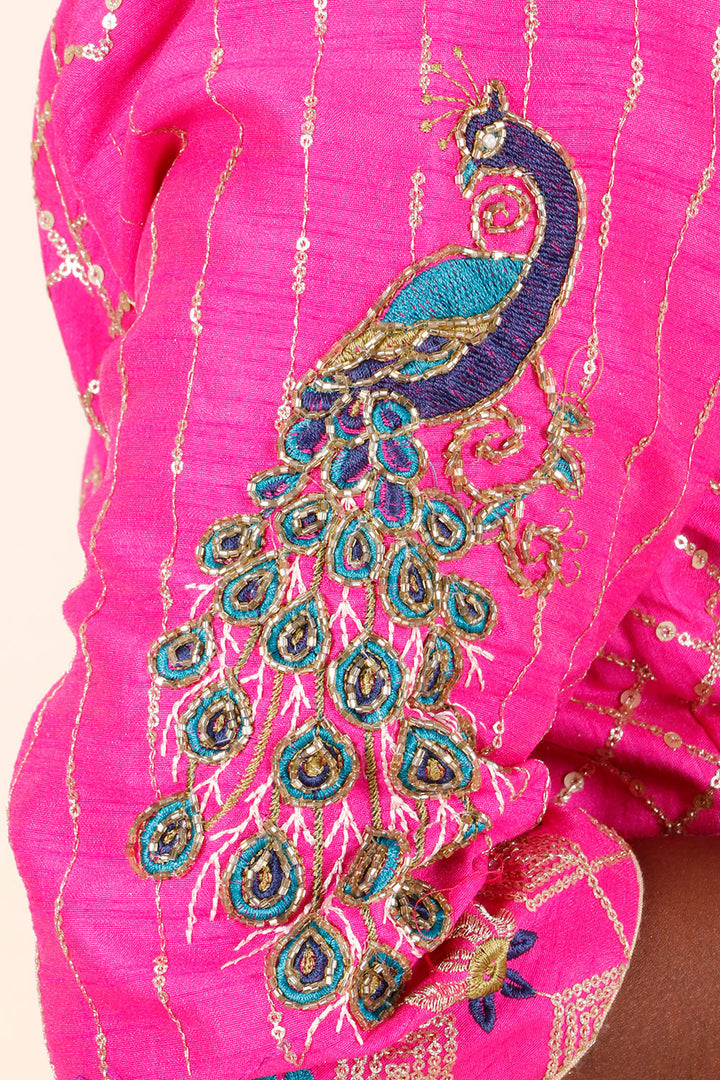 Pink Handcrafted Paithani Lehenga