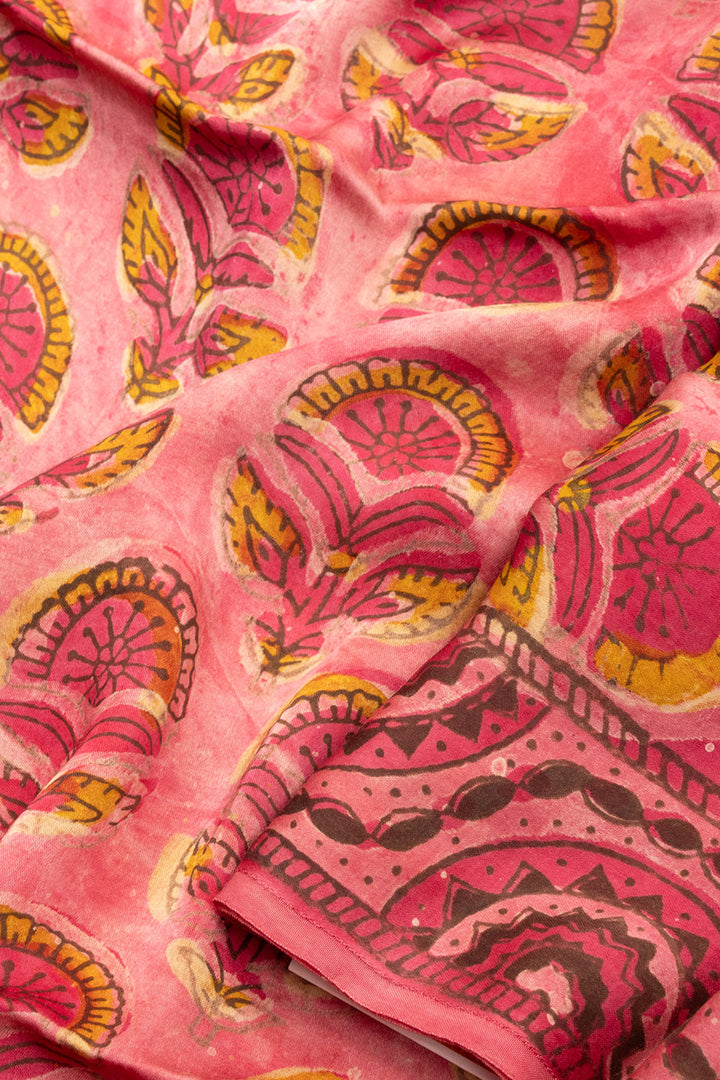 Pink Vanaspathi Printed 2-Piece Modal Silk Salwar Suit Material