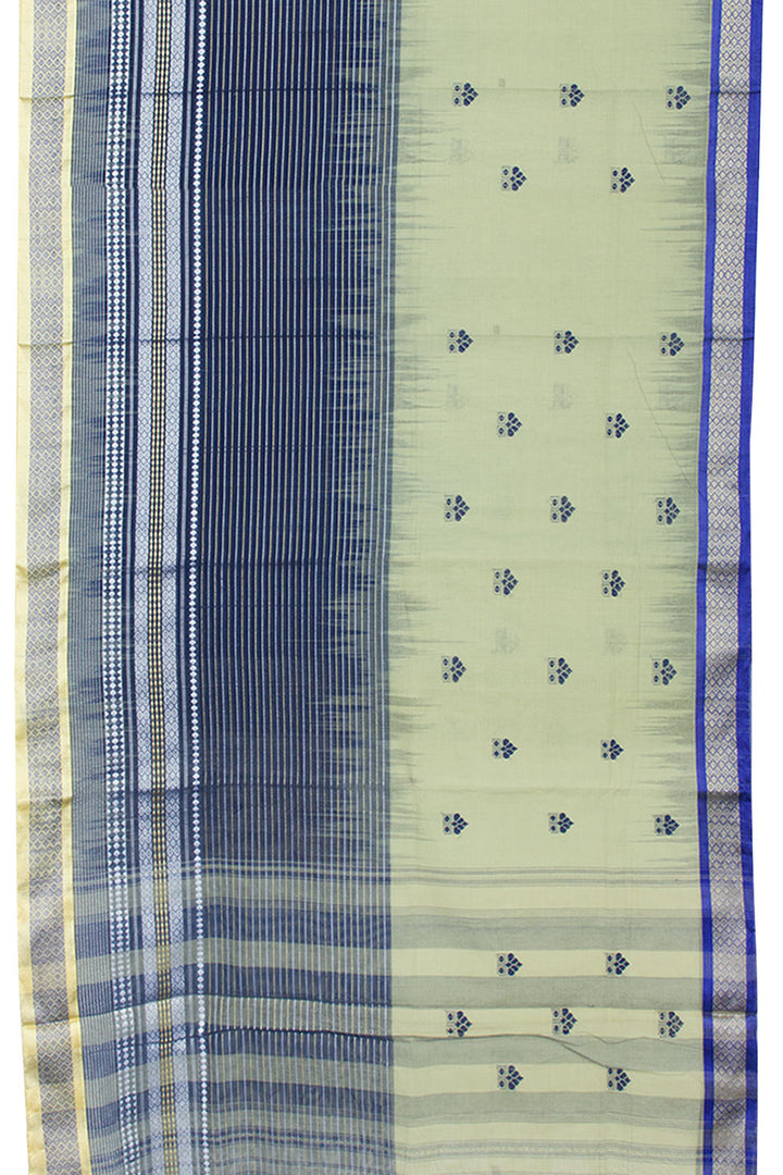 Sage Green Handloom Dhaniakhali Cotton Saree 10062576