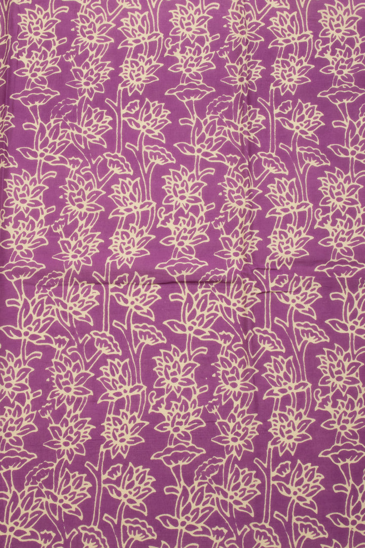 Purple Vanaspathi Printed Mulmul Cotton Saree 10070249