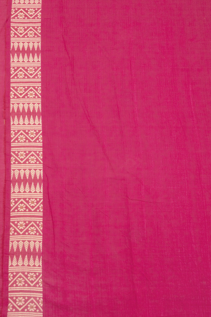 Pink Handloom Assam Cotton Saree 10070977