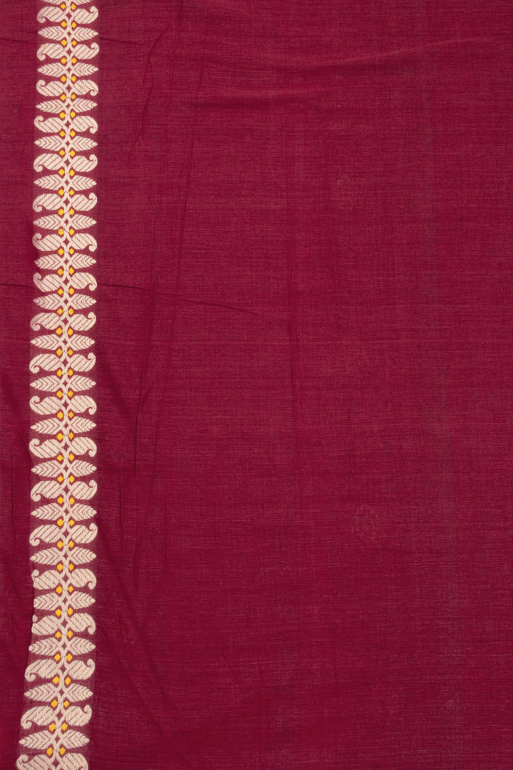 Maroon Handloom Assam Cotton Saree 10070978