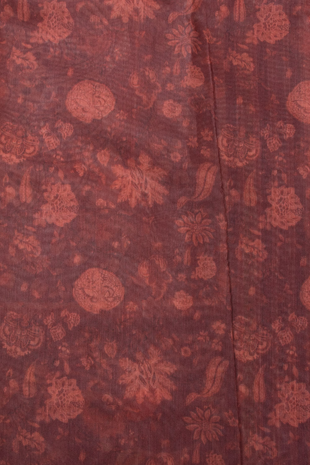 Cream Kalamkari Print Malai Cotton Saree