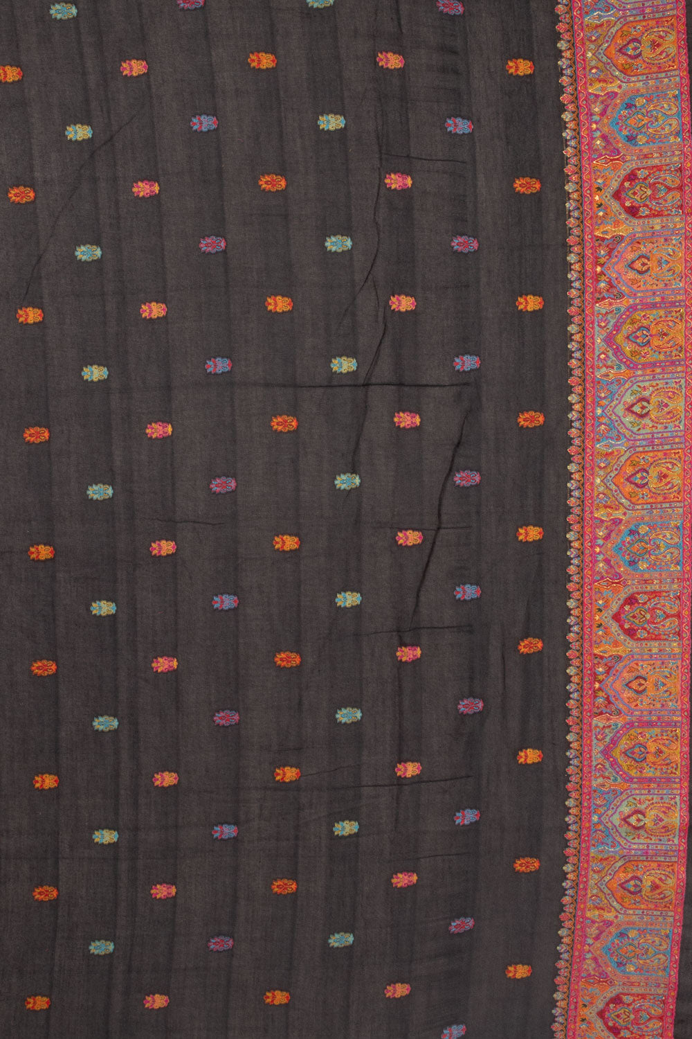 Black Handloom Kashmir Kani Silk Saree