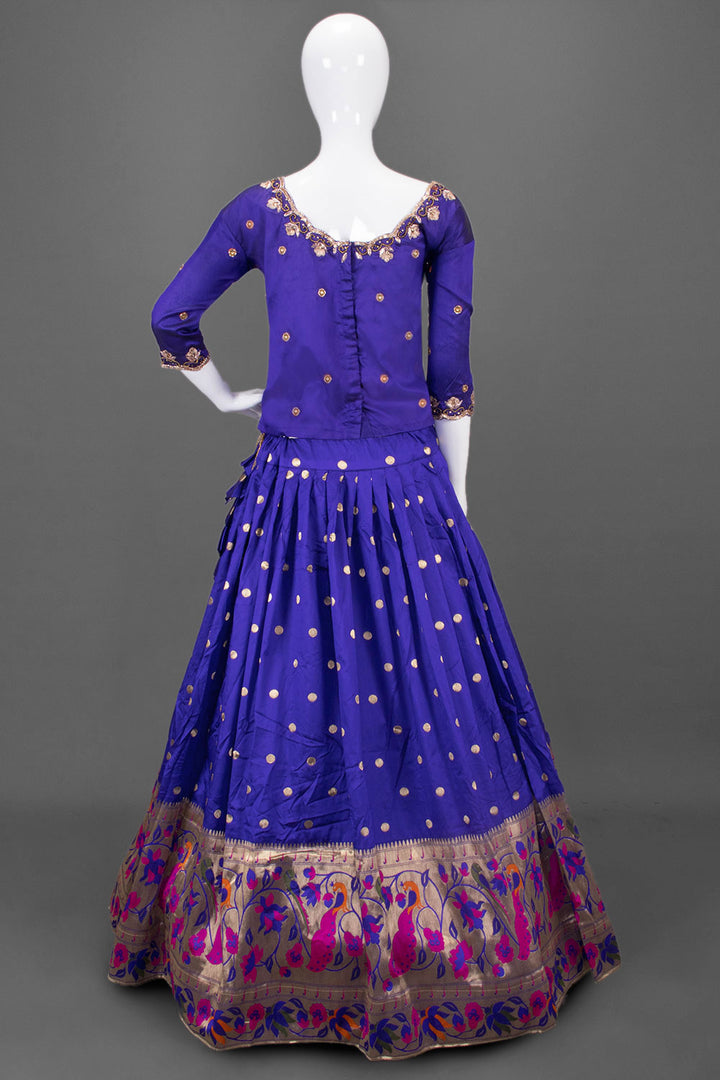 Violet Handcrafted Paithani Lehenga-Avishya