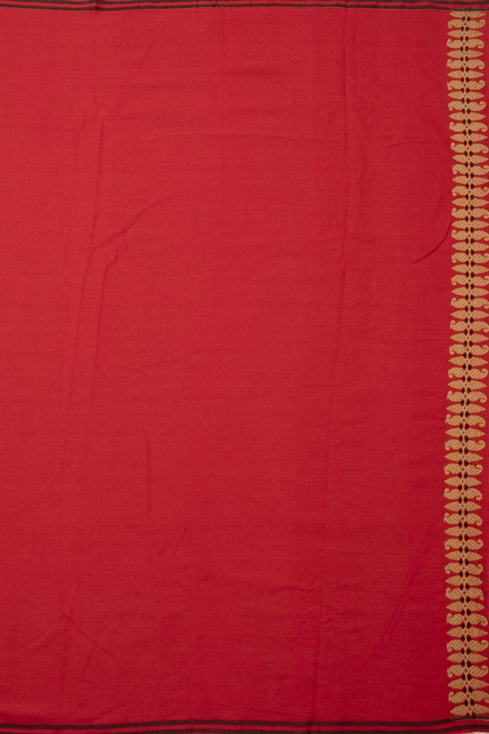 Red Handloom Assam Cotton Saree - Avishya