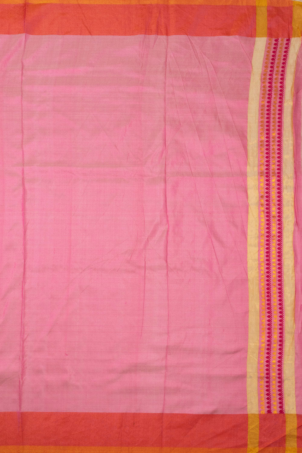 Peach Handloom Assam Silk Saree  - Avishya