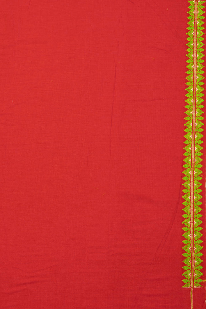 Red Handloom Assam Cotton Saree - Avishya