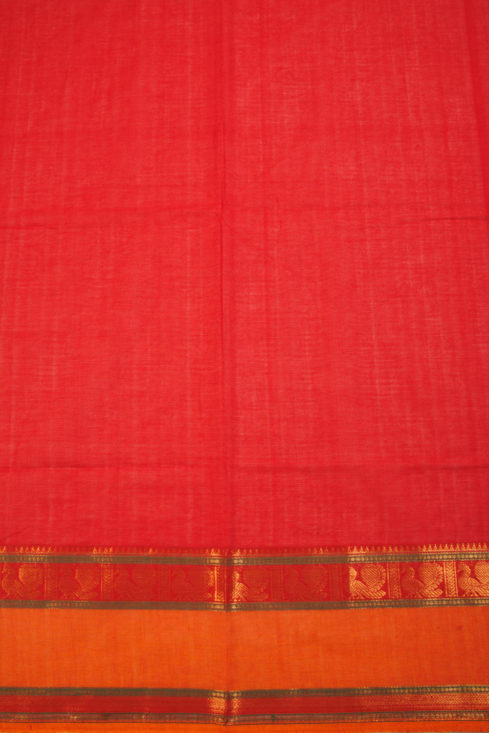 Red Handwoven Kanchi Cotton Saree 10068684 - Avishya