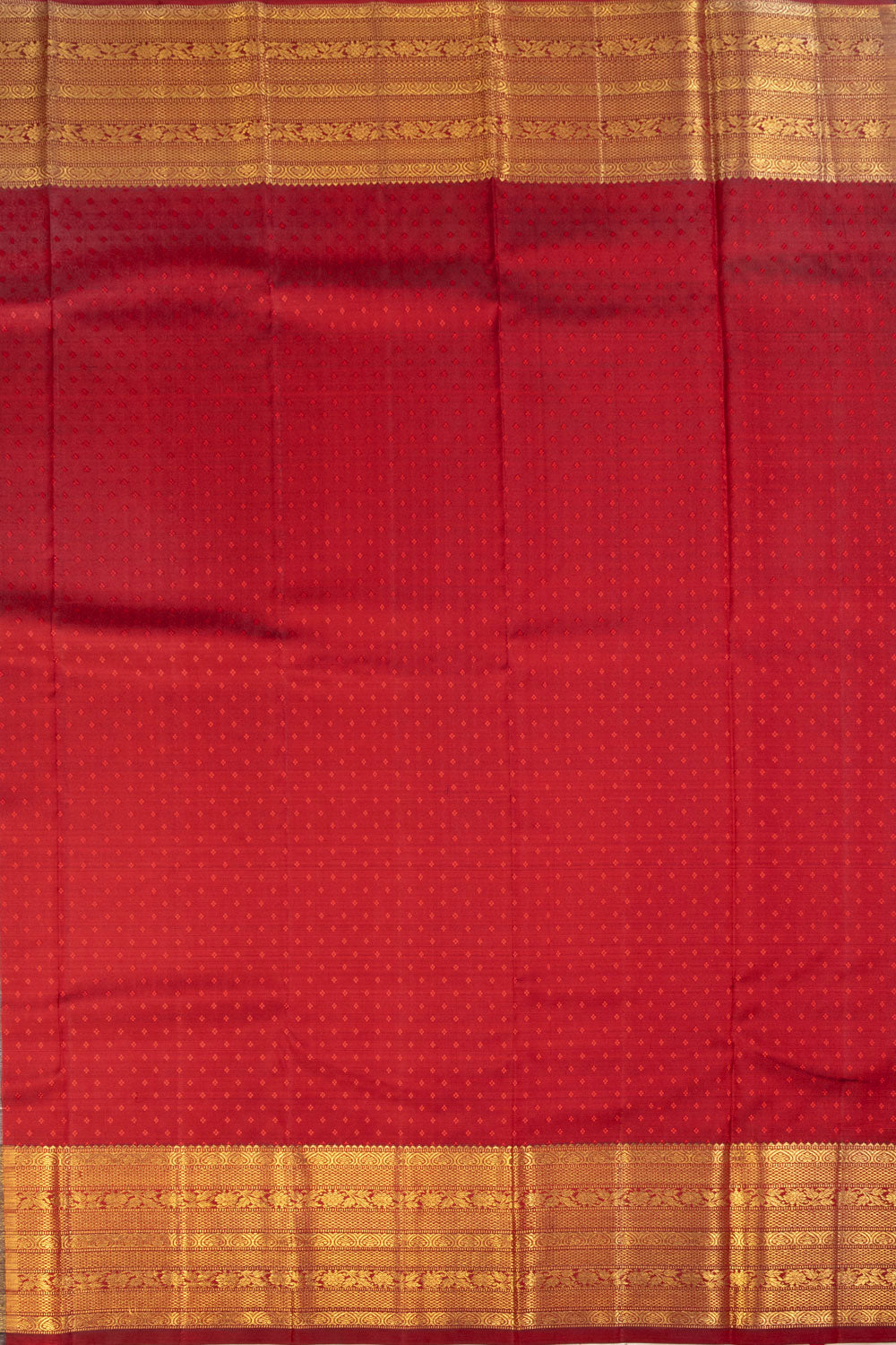 Crimson Red Bridal Kanjivaram Silk Saree 10070600