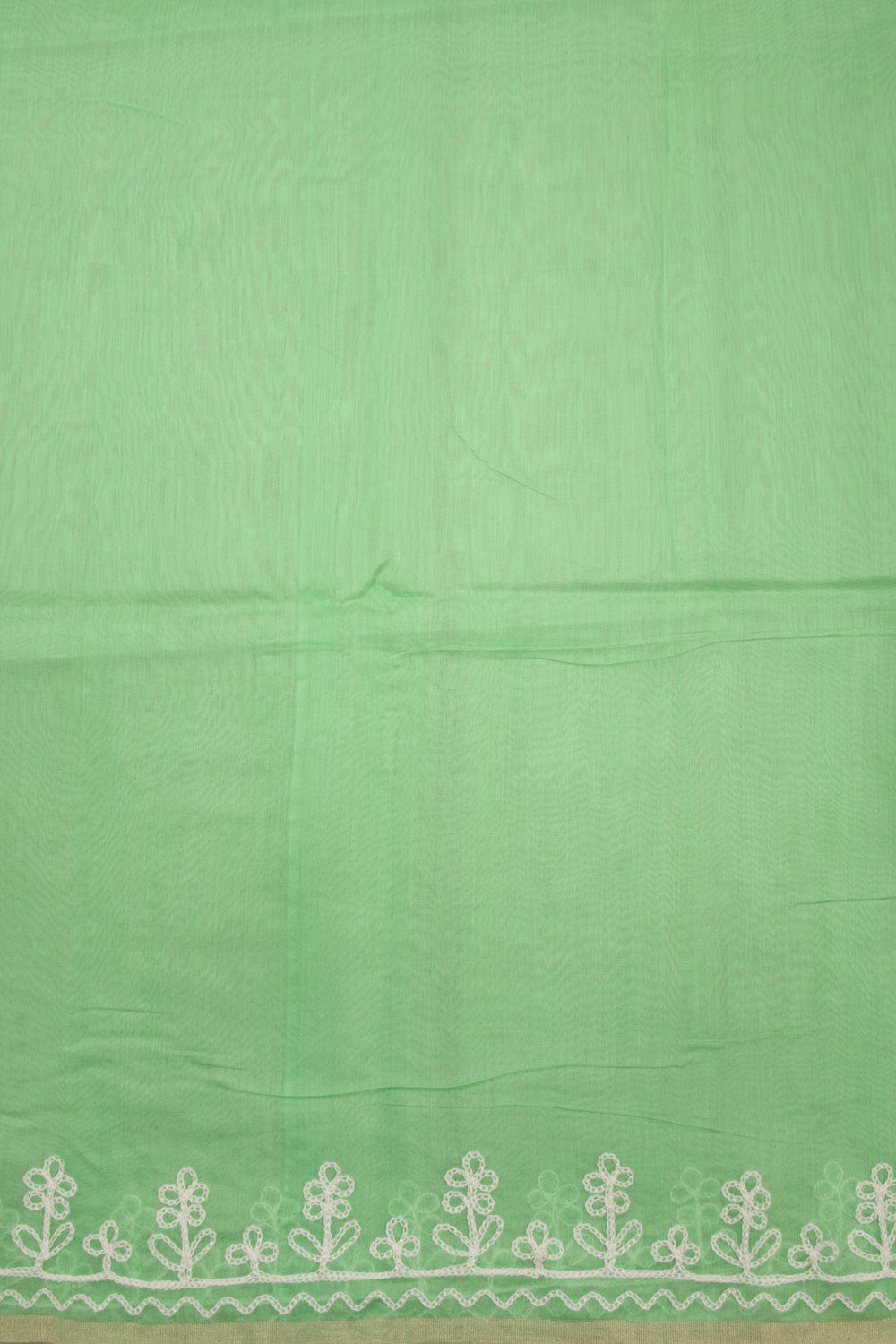 Green Embroidered Chanderi Silk Cotton Saree with Tissue Pallu 