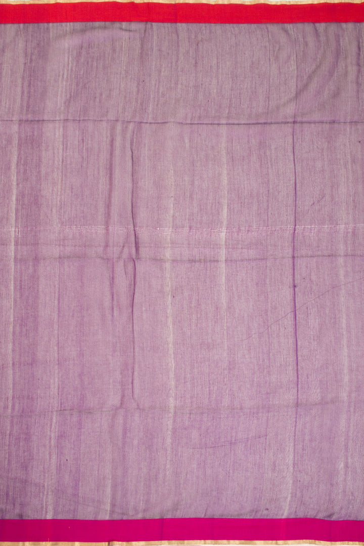 Violet Silk Cotton Saree With Tissue Pallu 