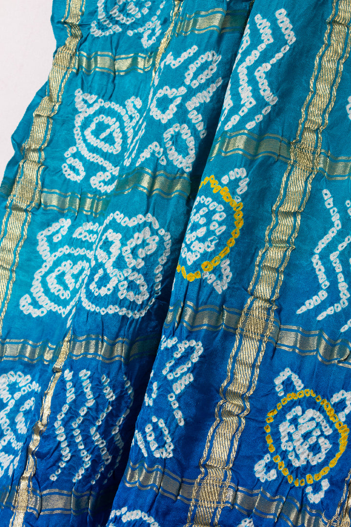 Blue Bandhani Gajji Silk with Lagdi patta Dupatta 10073112