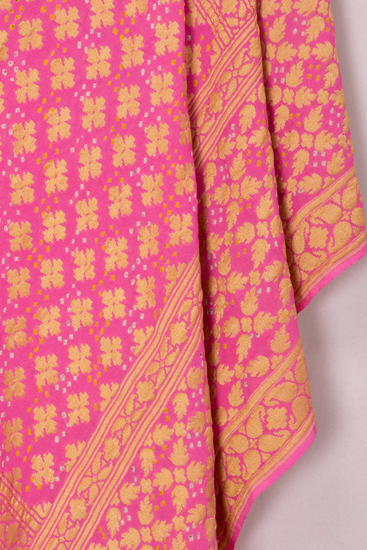 Pink Bandhani Georgette Dupatta 10073114