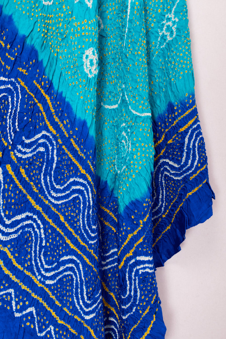 Blue Bandhani Gajji Silk with Lagdi patta Dupatta 10073122